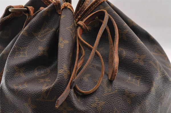 Authentic Louis Vuitton Monogram Petit Noe M42226 Shoulder Drawstring Bag 1632I