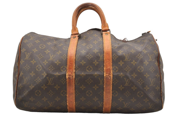 Authentic Louis Vuitton Monogram Keepall 45 Boston Bag Old Model LV Junk 1635I