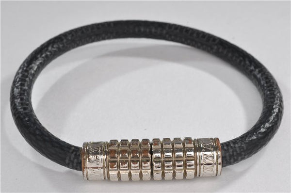 Authentic Louis Vuitton Damier Graphite Bracelet Digit Black M6626D LV 1637F