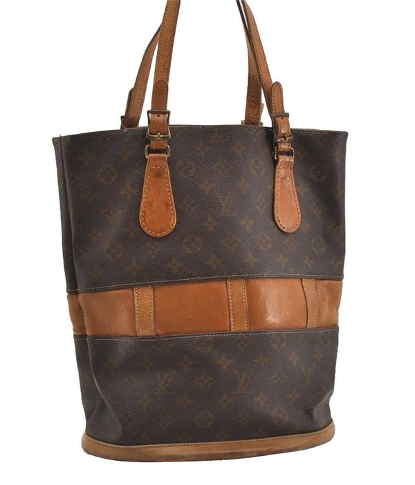 Authentic Louis Vuitton Monogram Bucket GM Shoulder Bag T42236 USA Model 1637I