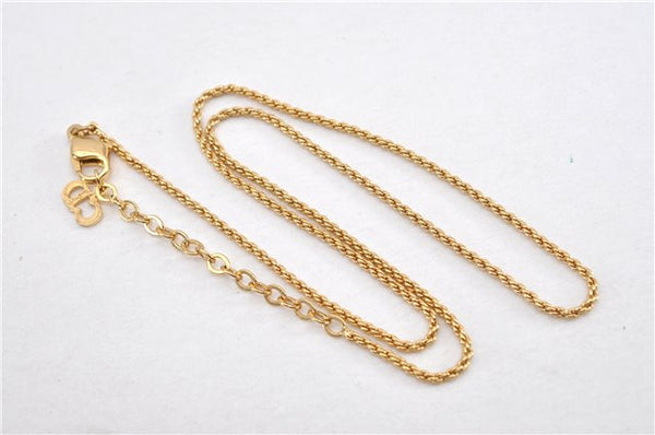 Authentic Christian Dior Gold Tone Chain Necklace CD 1641G