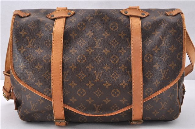 Authentic Louis Vuitton Monogram Saumur 43 Shoulder Cross Bag M42252 LV 1643F