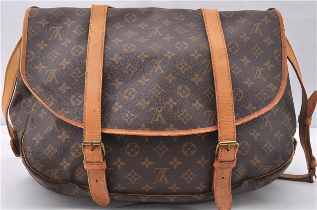 Authentic Louis Vuitton Monogram Saumur 43 Shoulder Cross Bag M42252 LV 1643F
