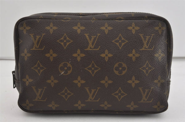 Auth Louis Vuitton Monogram Trousse Toilette 23 Clutch Hand Bag Old Model 1643I
