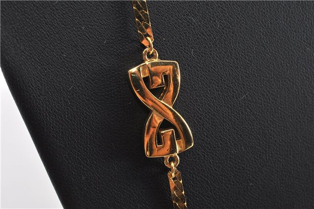 Authentic GIVENCHY Vintage Long Chain Pendant Necklace Gold Tone 1644G