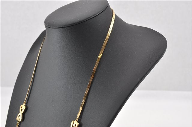 Authentic GIVENCHY Vintage Long Chain Pendant Necklace Gold Tone 1644G