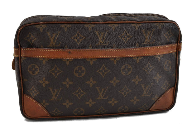 Authentic Louis Vuitton Monogram Compiegne 28 Clutch Hand Bag M51845 LV 1646D