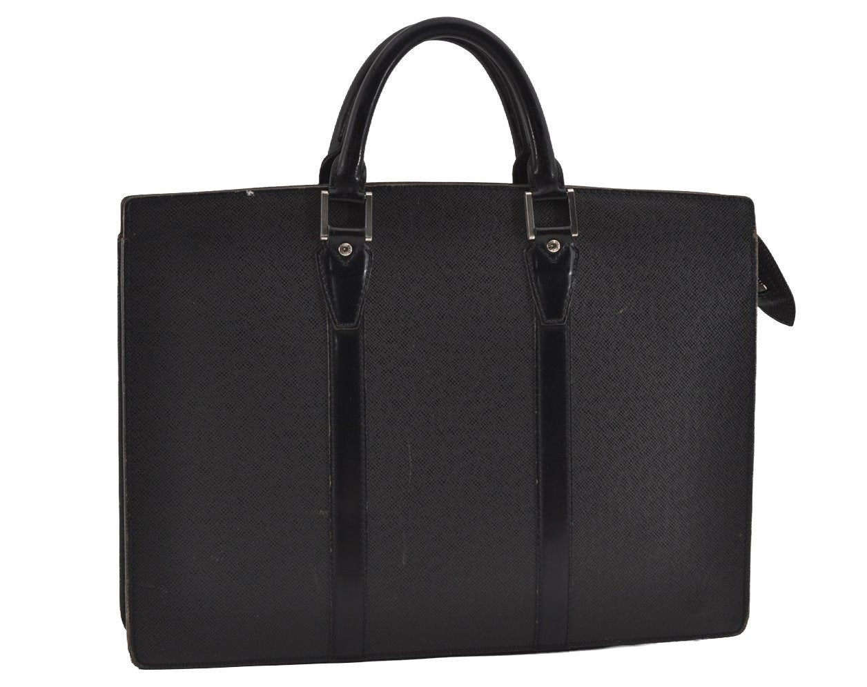 Auth Louis Vuitton Taiga Porte Documents Lozan Briefcase M30052 Black Junk 1646I