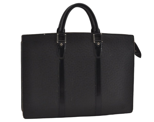 Auth Louis Vuitton Taiga Porte Documents Lozan Briefcase M30052 Black Junk 1646I