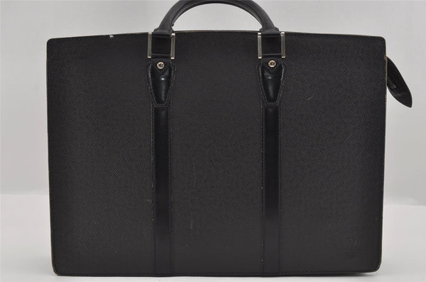 Auth Louis Vuitton Taiga Porte Documents Lozan Briefcase M30052 Black Junk 1646I