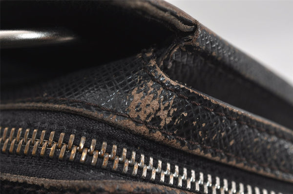 Auth Louis Vuitton Taiga Porte Documents Lozan Briefcase M30052 Black Junk 1646I