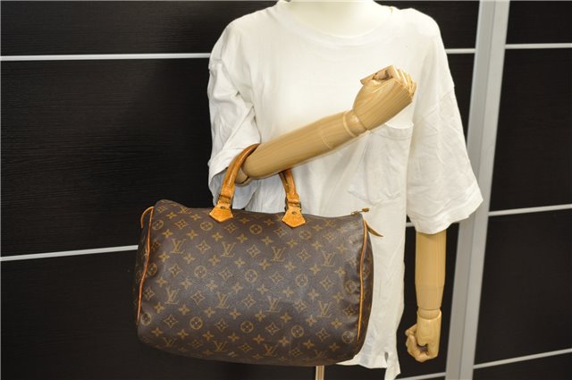 Authentic Louis Vuitton Monogram Speedy 35 Hand Bag M41524 LV 1647D