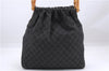 Authentic GUCCI Bamboo Shoulder Tote Bag GG Canvas Leather 92709 Black 1650E