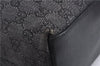 Authentic GUCCI Bamboo Shoulder Tote Bag GG Canvas Leather 92709 Black 1650E