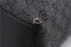 Authentic GUCCI Bamboo Shoulder Tote Bag GG Canvas Leather 92709 Black 1650E