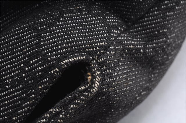 Authentic GUCCI Bamboo Shoulder Tote Bag GG Canvas Leather 92709 Black 1650E