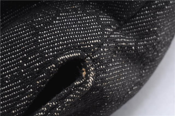 Authentic GUCCI Bamboo Shoulder Tote Bag GG Canvas Leather 92709 Black 1650E