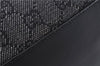 Authentic GUCCI Bamboo Shoulder Tote Bag GG Canvas Leather 92709 Black 1650E