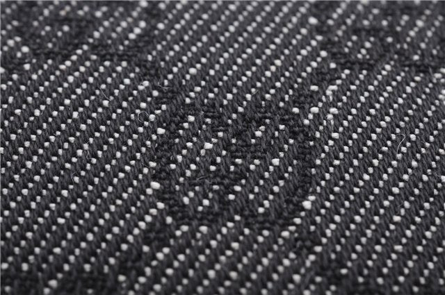 Authentic GUCCI Bamboo Shoulder Tote Bag GG Canvas Leather 92709 Black 1650E