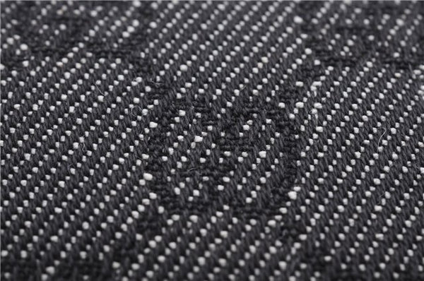 Authentic GUCCI Bamboo Shoulder Tote Bag GG Canvas Leather 92709 Black 1650E