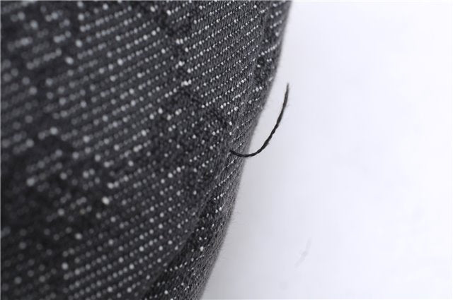 Authentic GUCCI Bamboo Shoulder Tote Bag GG Canvas Leather 92709 Black 1650E