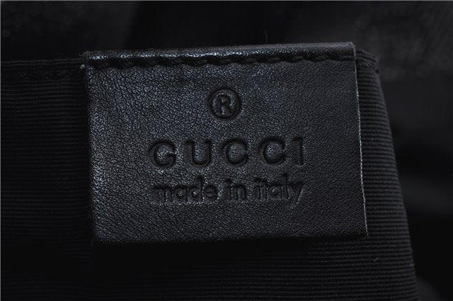 Authentic GUCCI Bamboo Shoulder Tote Bag GG Canvas Leather 92709 Black 1650E