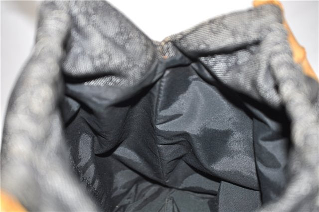 Authentic GUCCI Bamboo Shoulder Tote Bag GG Canvas Leather 92709 Black 1650E