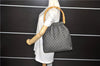 Authentic GUCCI Bamboo Shoulder Tote Bag GG Canvas Leather 92709 Black 1650E