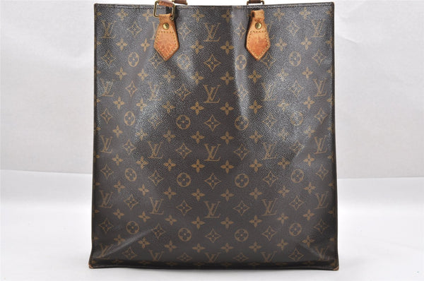 Authentic Louis Vuitton Monogram Sac Plat Hand Tote Bag M51140 LV Junk 1651I