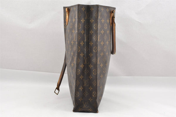 Authentic Louis Vuitton Monogram Sac Plat Hand Tote Bag M51140 LV Junk 1651I