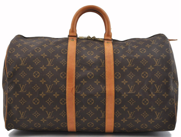 Authentic Louis Vuitton Monogram Keepall 50 Travel Boston Bag M41426 LV 1653F