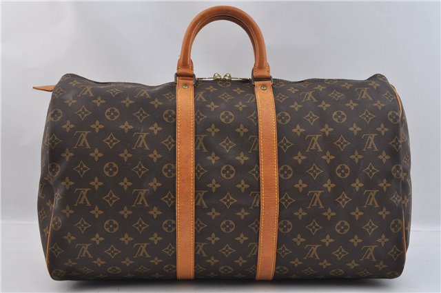 Authentic Louis Vuitton Monogram Keepall 50 Travel Boston Bag M41426 LV 1653F