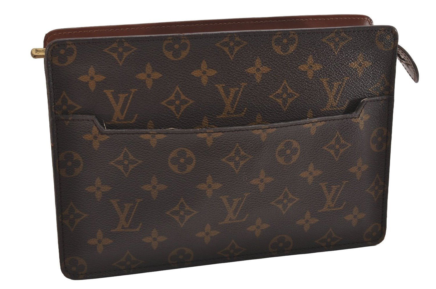 Authentic Louis Vuitton Monogram Pochette Homme Clutch Hand Bag M51795 LV 1653I