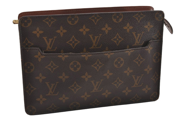 Authentic Louis Vuitton Monogram Pochette Homme Clutch Hand Bag M51795 LV 1653I