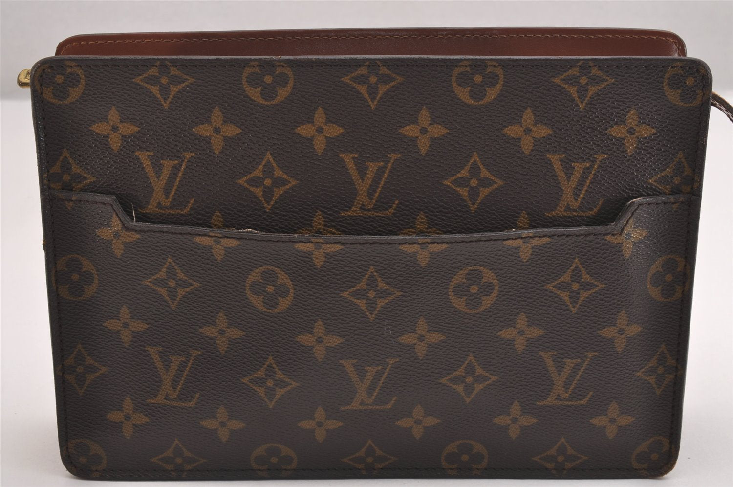 Authentic Louis Vuitton Monogram Pochette Homme Clutch Hand Bag M51795 LV 1653I