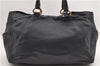 Authentic PRADA Vintage Leather 2Way Shoulder Tote Bag Black 1654E