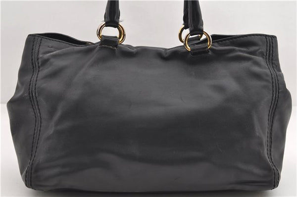 Authentic PRADA Vintage Leather 2Way Shoulder Tote Bag Black 1654E