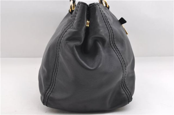 Authentic PRADA Vintage Leather 2Way Shoulder Tote Bag Black 1654E