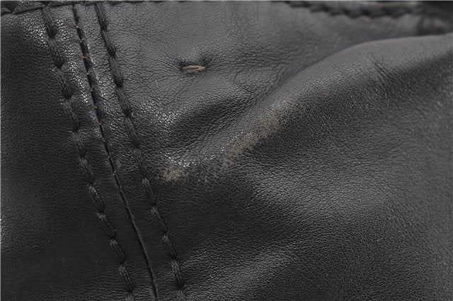 Authentic PRADA Vintage Leather 2Way Shoulder Tote Bag Black 1654E