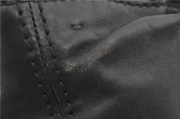 Authentic PRADA Vintage Leather 2Way Shoulder Tote Bag Black 1654E