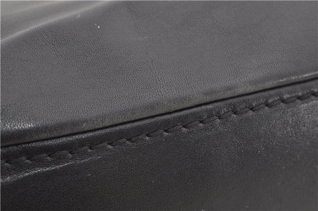Authentic PRADA Vintage Leather 2Way Shoulder Tote Bag Black 1654E