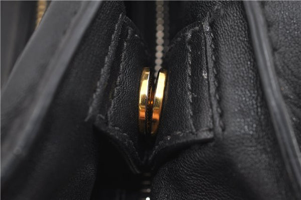 Authentic PRADA Vintage Leather 2Way Shoulder Tote Bag Black 1654E