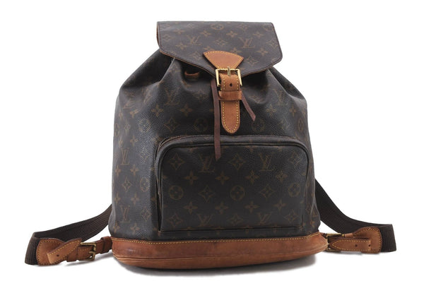 Authentic Louis Vuitton Monogram Montsouris GM Backpack M51135 LV 1655D