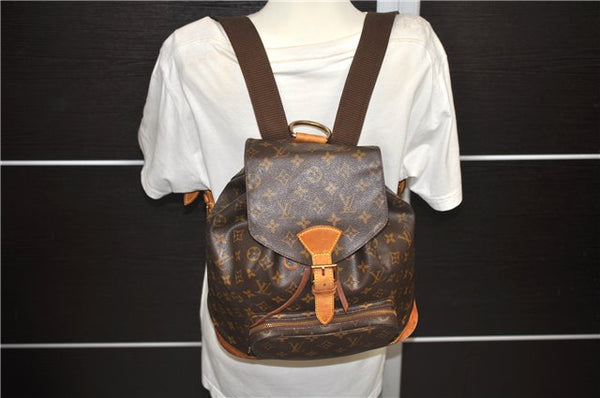Authentic Louis Vuitton Monogram Montsouris GM Backpack M51135 LV 1655D