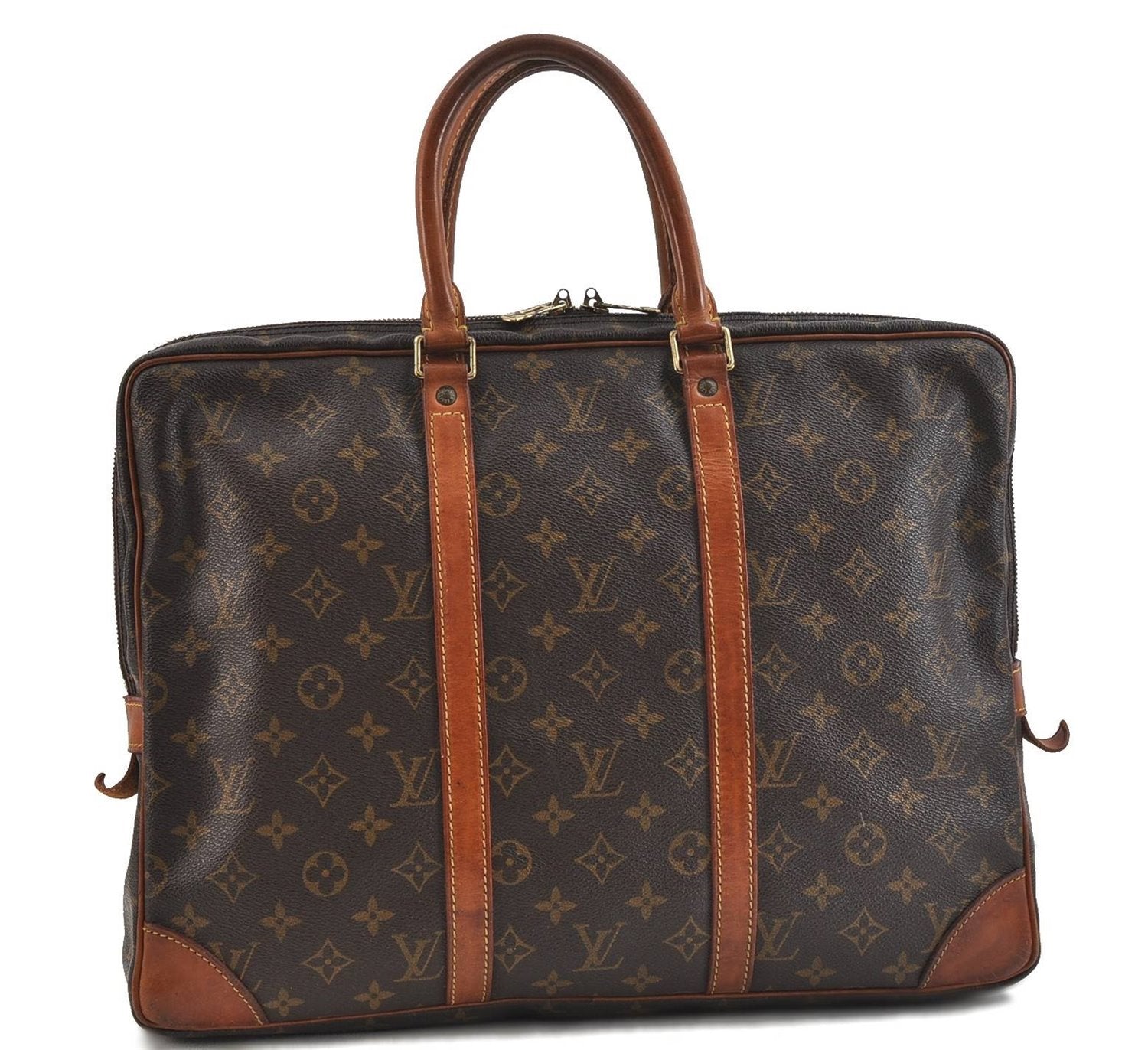 Auth Louis Vuitton Monogram Porte Documents Voyage Briefcase M53361 LV 1656D