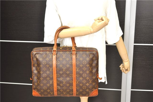 Auth Louis Vuitton Monogram Porte Documents Voyage Briefcase M53361 LV 1656D