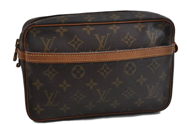 Auth Louis Vuitton Monogram Compiegne 23 Clutch Hand Bag Purse M51847 LV 1657D