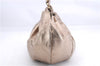 Authentic Salvatore Ferragamo Vara Ribbon Shoulder Hand Bag Leather Gold 1657E