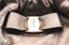Authentic Salvatore Ferragamo Vara Ribbon Shoulder Hand Bag Leather Gold 1657E