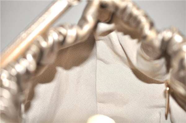 Authentic Salvatore Ferragamo Vara Ribbon Shoulder Hand Bag Leather Gold 1657E